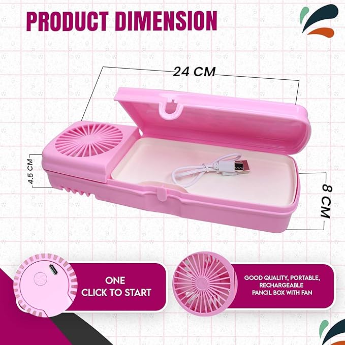 Pencil Box with Fan for Kids|