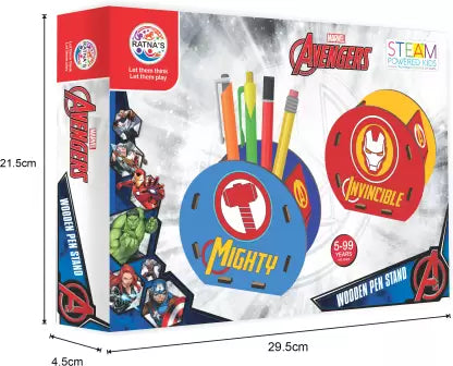 बच्चों के लिए मार्वल एवेंजर्स पेन स्टैंड मेकिंग किट लकड़ी (2601)