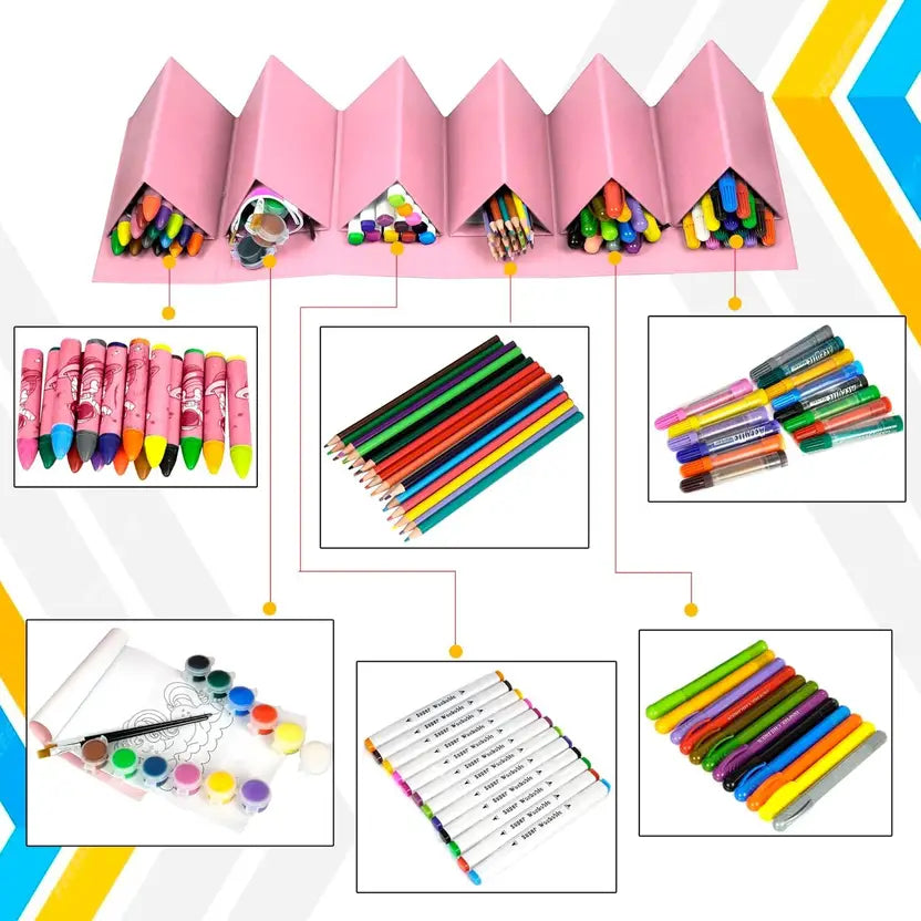 Art Supplies 83Pcs Set for Kids (Unicorn - Pink)
