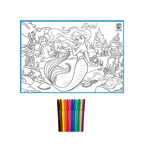Ratna's Disney My Colouring Mat Princess Ariel For Kids Washable And Reusable Coloring Kit