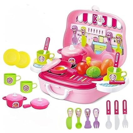 Kitchen Set for Kids Girl Portable Kitchen Playset