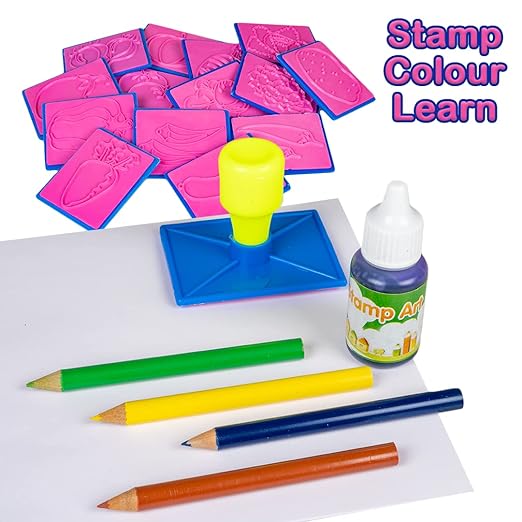 Educational Art & Craft Stamp Art Vegetable Big with 12 Different Vegetable Stamps for Kids Ages 4+