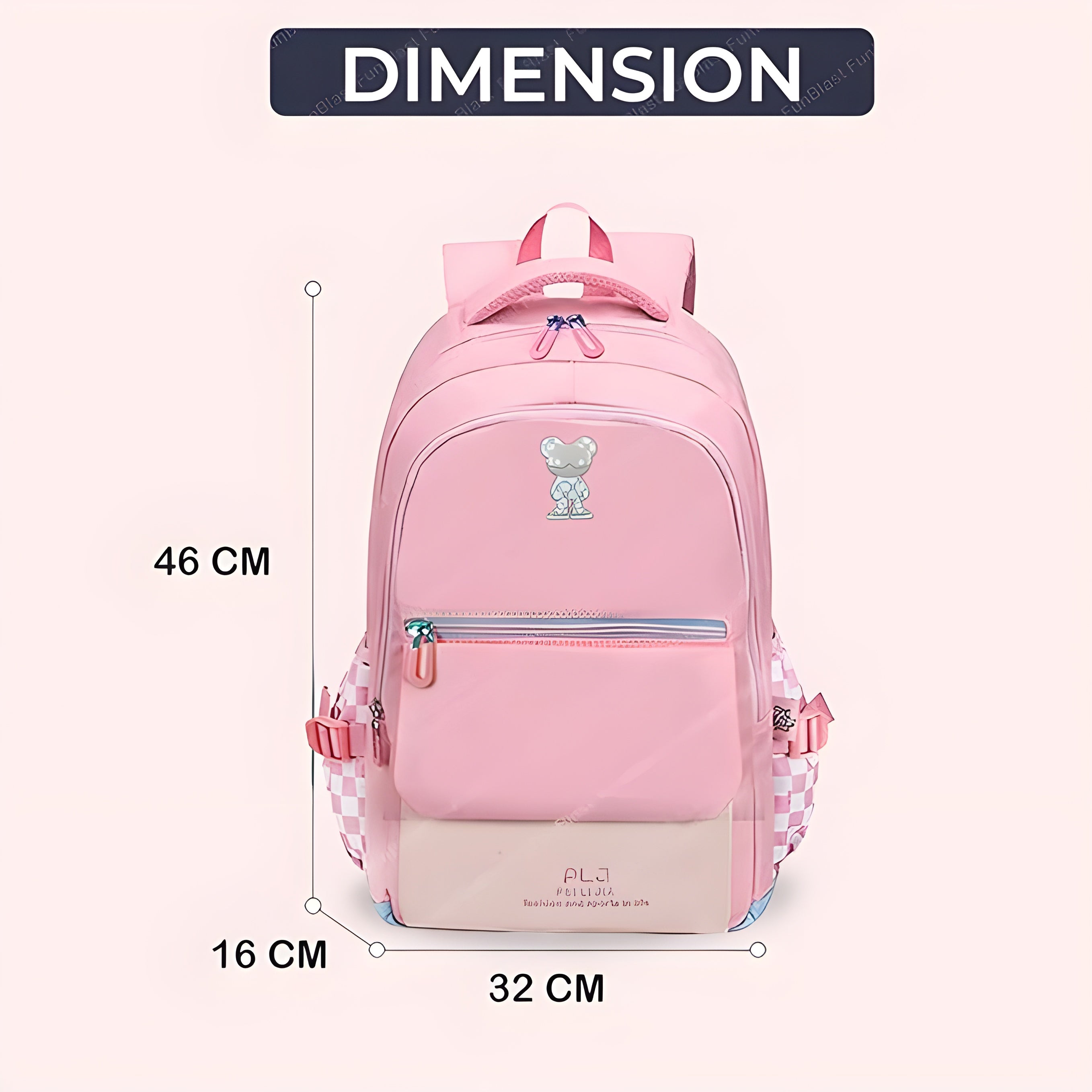Casual Multipurpose Backpack - Large Capacity Bag For Boys Girls Kids,Travel Bag, Picnic Bag Pink (46 X 32 X 16 CM)