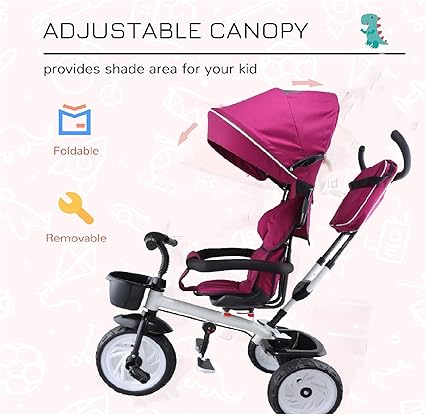 555 4 in 1 Reversible Tricycle for Kids Toddler