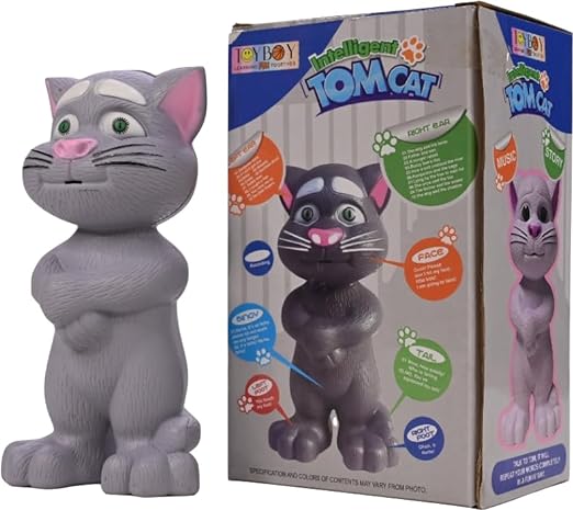 Kids Castle Intelligent Mimicking Tom Talking Toys for Kids, Story Telling and Singing Tom Toy for Boys & Girls, Voice Recording Robot Cat