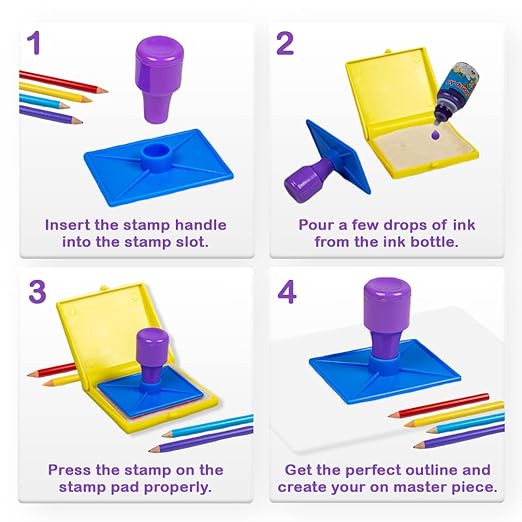 Educational Art & Craft Stamp Art Animal Big with 12 Different Animal Stamps for Kids Ages 3+