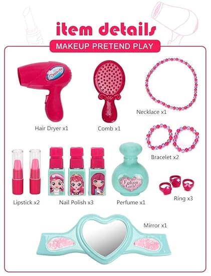 Makeup Pretend Play Toy Set for Girls