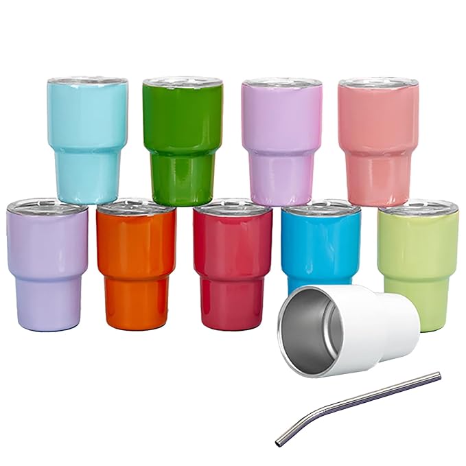 Mini Tumbler Shot Glass with Straw ( 1 Pcs )
