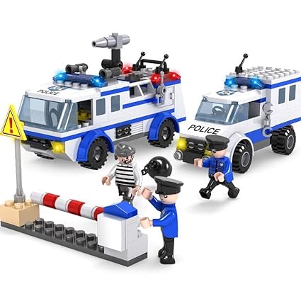 DIY Police Action Police Van Educational Building Blocks for Kids【368 Pcs】