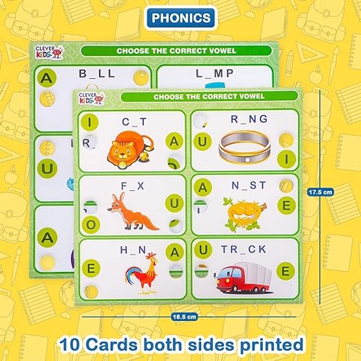 Toy World INTELLI Kids Phonics, Phonics Comes with Cordless Pen and 10 Activity Sheet, Educational Phonetic Card Games Phonetic Card Games & Much More...