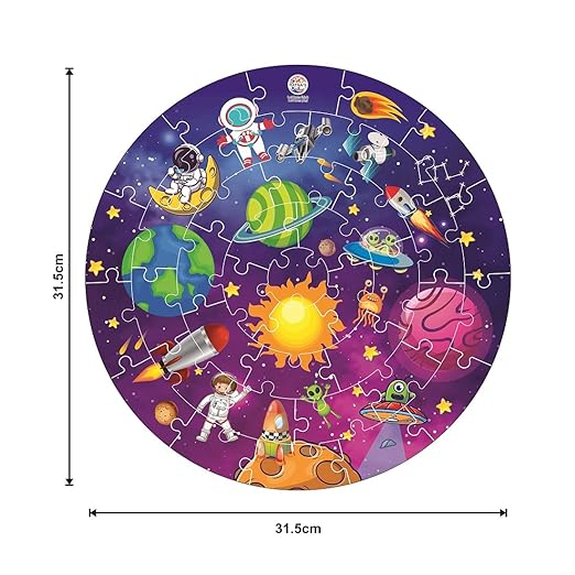 Kiddy Round Jigsaw Puzzle for Kids|40 Pieces Puzzle|31.5 cms Diameter (Space)