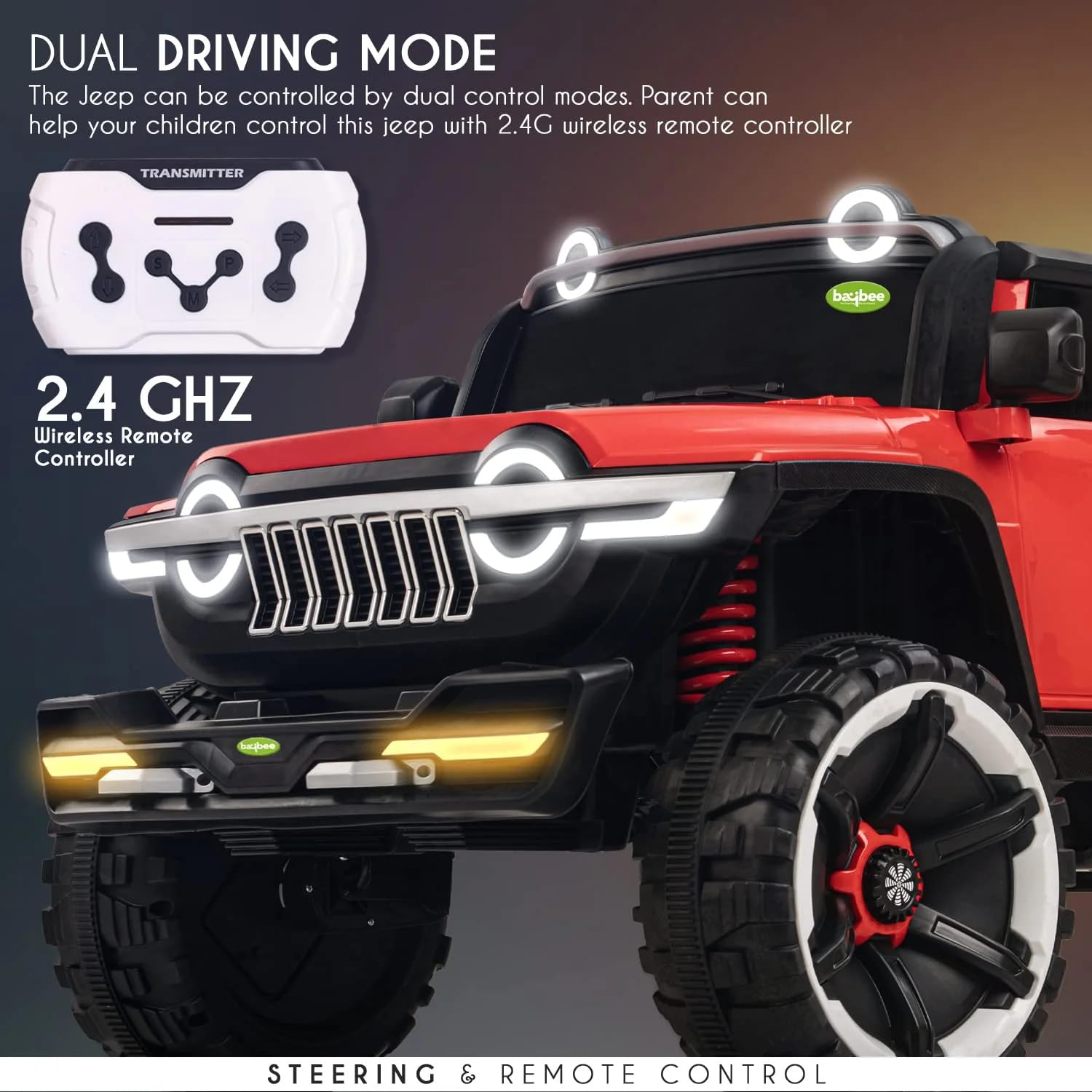 WN-1166  Kids Ride on 4X4 Heavy Duty Jumbo Jeep WN-1166 (Grey)