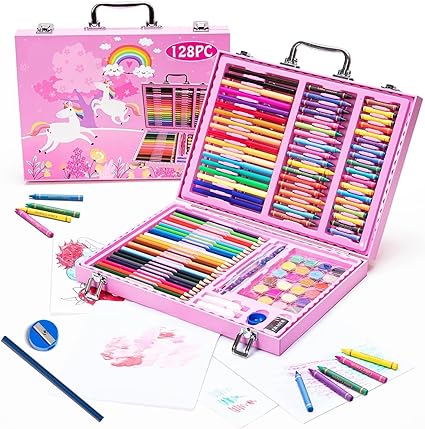 128 Pieces Art Set For Kids ( Pink )