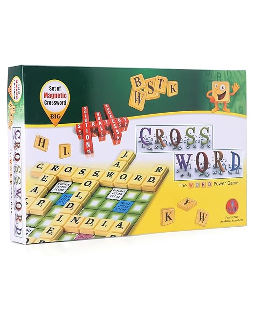 Magnetic Cross Word Game an English Word Puzzle Game, Educations Board Games for Kids - Multi Color (Crossword)