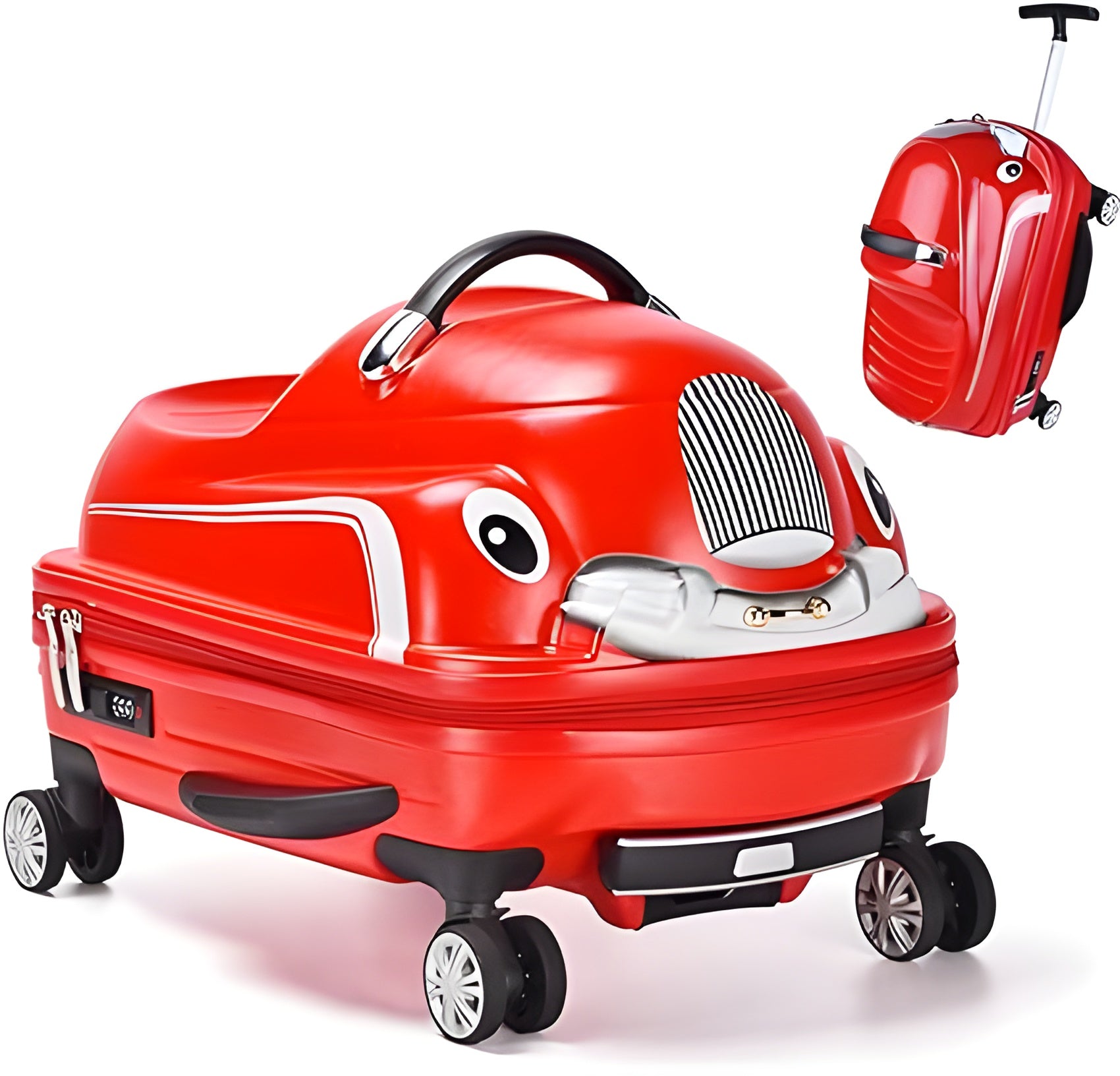 Kids Ride-on Travel Suitcase Trolley(RED)