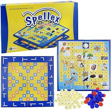 Play Spellex Junior Word Board Game - with 2 Exciting Games in 1 Kit