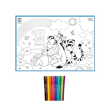 My Coloring Mat Winnie the Pooh | DIY Kit for Kids Big Size Mat 40 x 27 inches