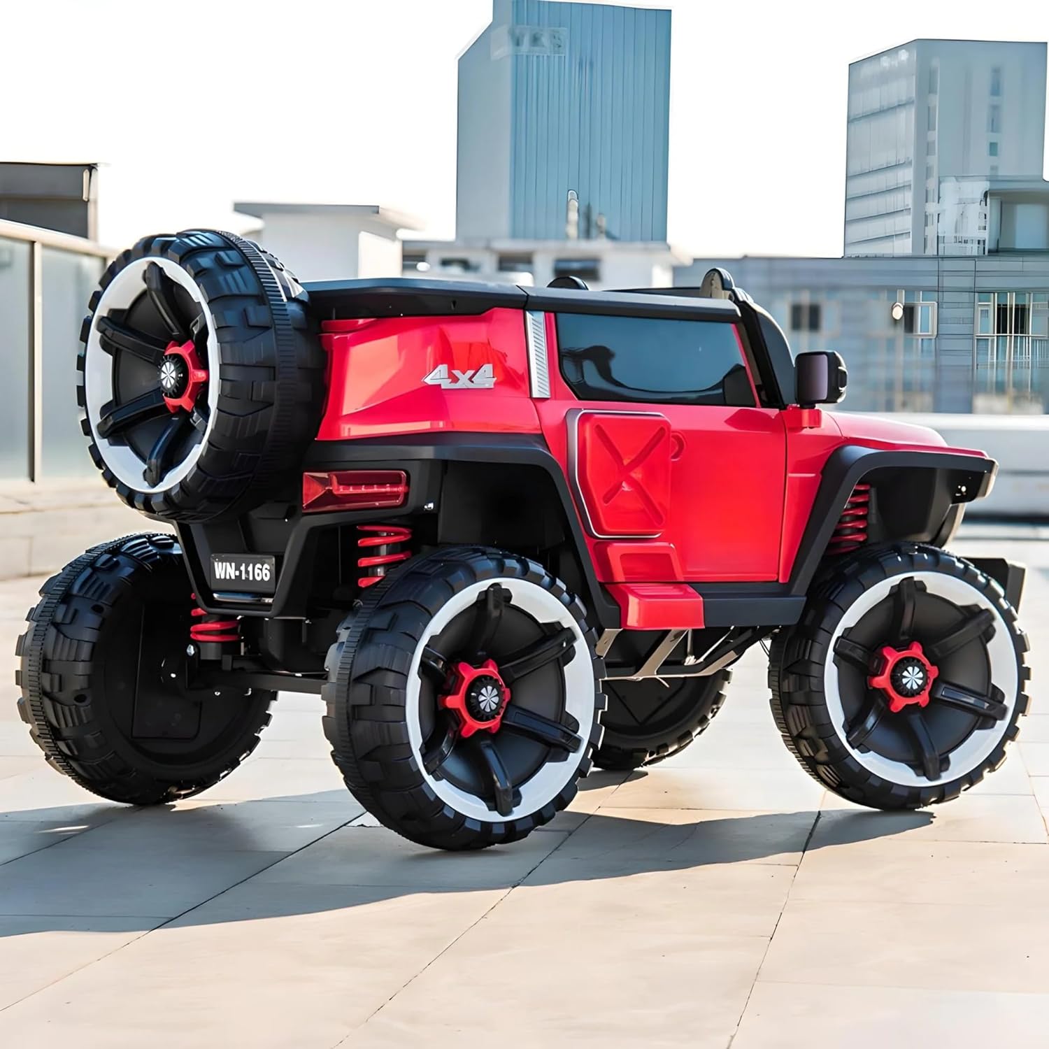 WN-1166  Kids Ride on 4X4 Heavy Duty Jumbo Jeep WN-1166 (Grey)