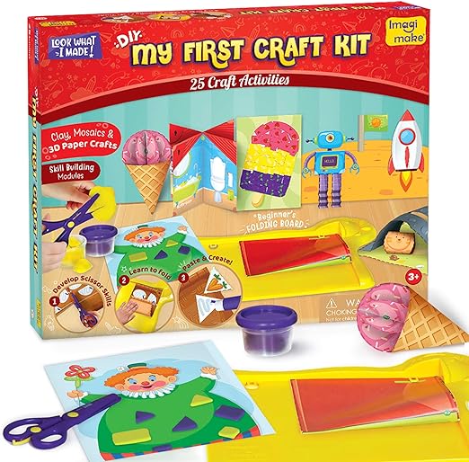 My First Craft Kit | Art and Crafts for Kids Ages 3-5 | Scissor Skills | Toddler Crafts Kit | 3 Year Old Girl & Boy Gifts