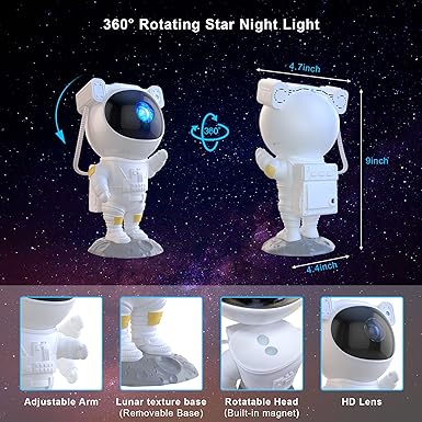 Star Projector Galaxy Light Astronaut Light Projector for Kids Night Light