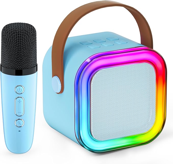 Colorful Bluetooth Karaoke Speaker for Kids with Wireless Mic