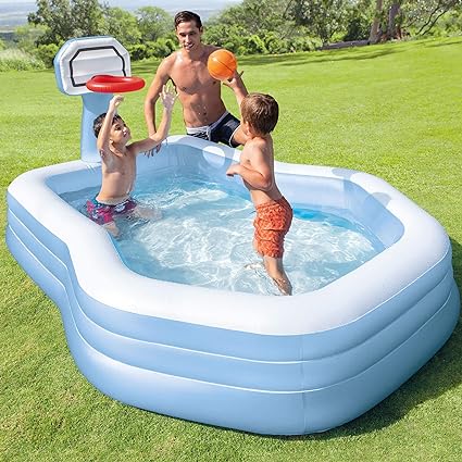 Intex Shootin' Hoops Swim Center Family Pool with Basketball for 3+ Child