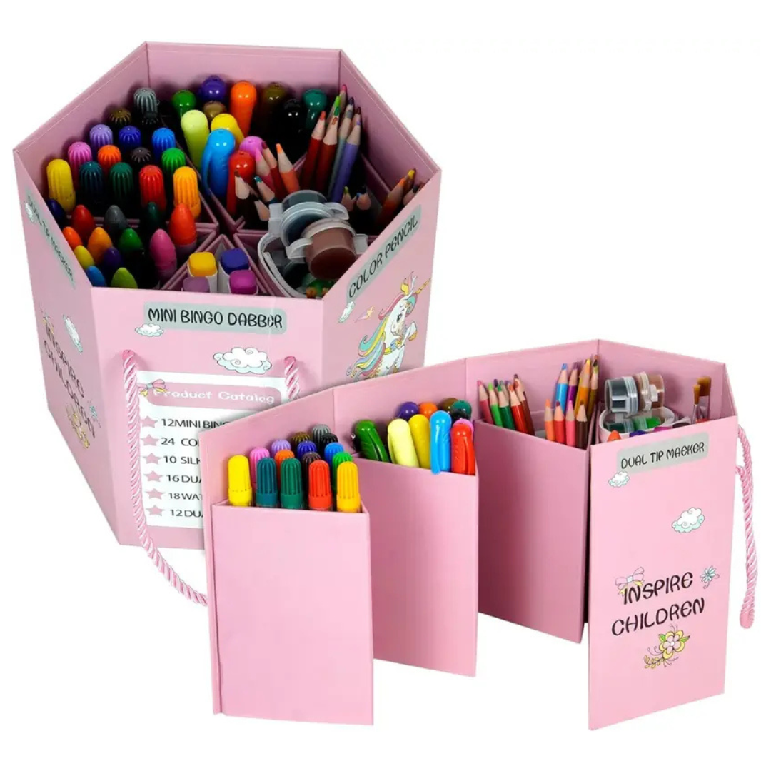 Art Supplies 83Pcs Set for Kids (Unicorn - Pink)
