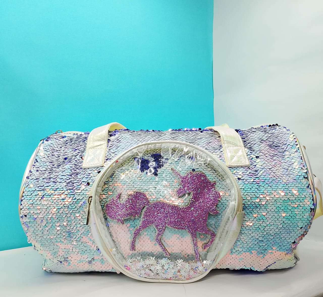 Unicorn Holographic Sequence Girls Travel Bag for Teen