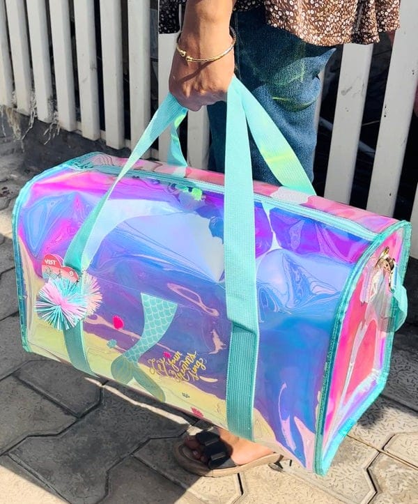 holographic weekender bag