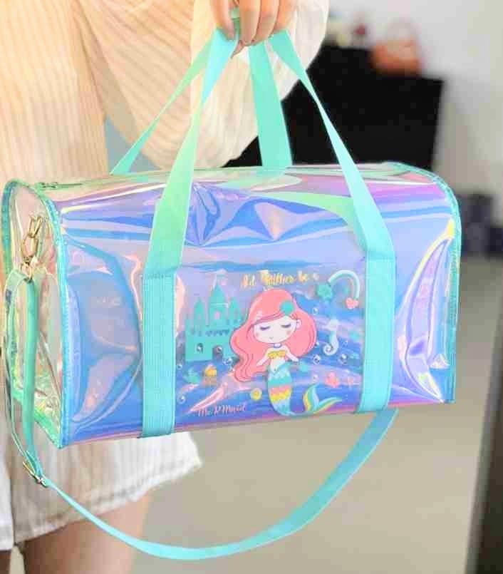 Pink Holographic Travel Bag with Large Capacity