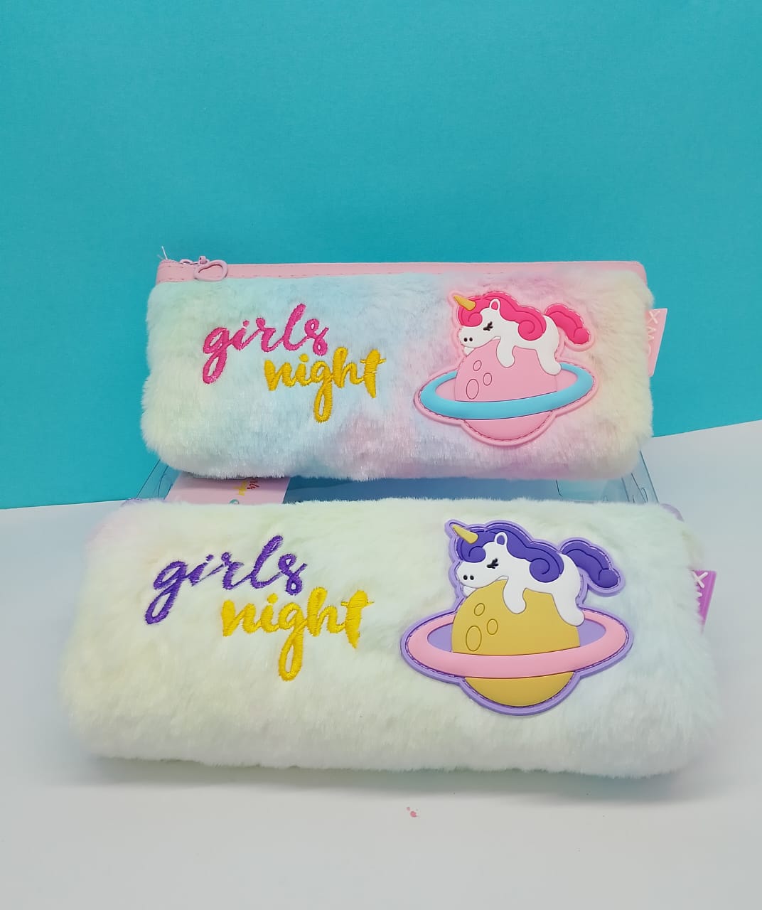 Unicorn Art Fur Pencil Pouch(Multicolor)