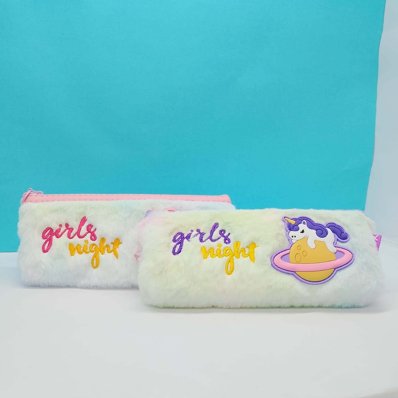 Unicorn Art Fur Pencil Pouch(Multicolor)