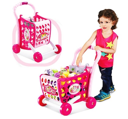 TOY KINGDOM 3 in 1 Kids Supermarket Shopping Cart