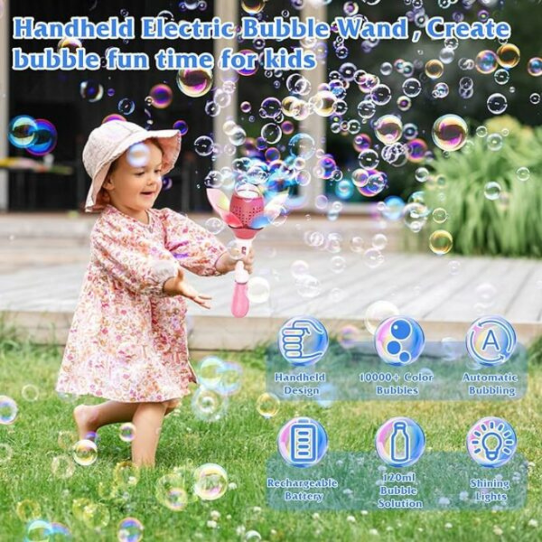 Electric Flower Bubble Wand with Light