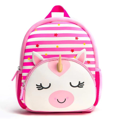 Cute Baby Unicorn Soft Plush Backpack with Front Pocket for Kids (Pink)
