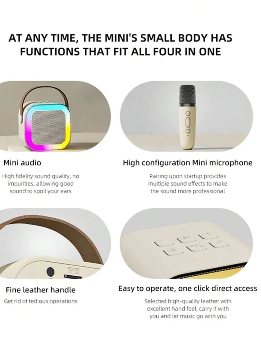 Colorful Bluetooth Karaoke Speaker for Kids with Wireless Mic