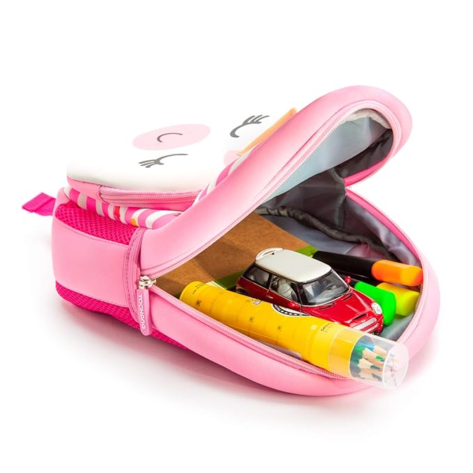 Cute Baby Unicorn Soft Plush Backpack with Front Pocket for Kids (Pink)