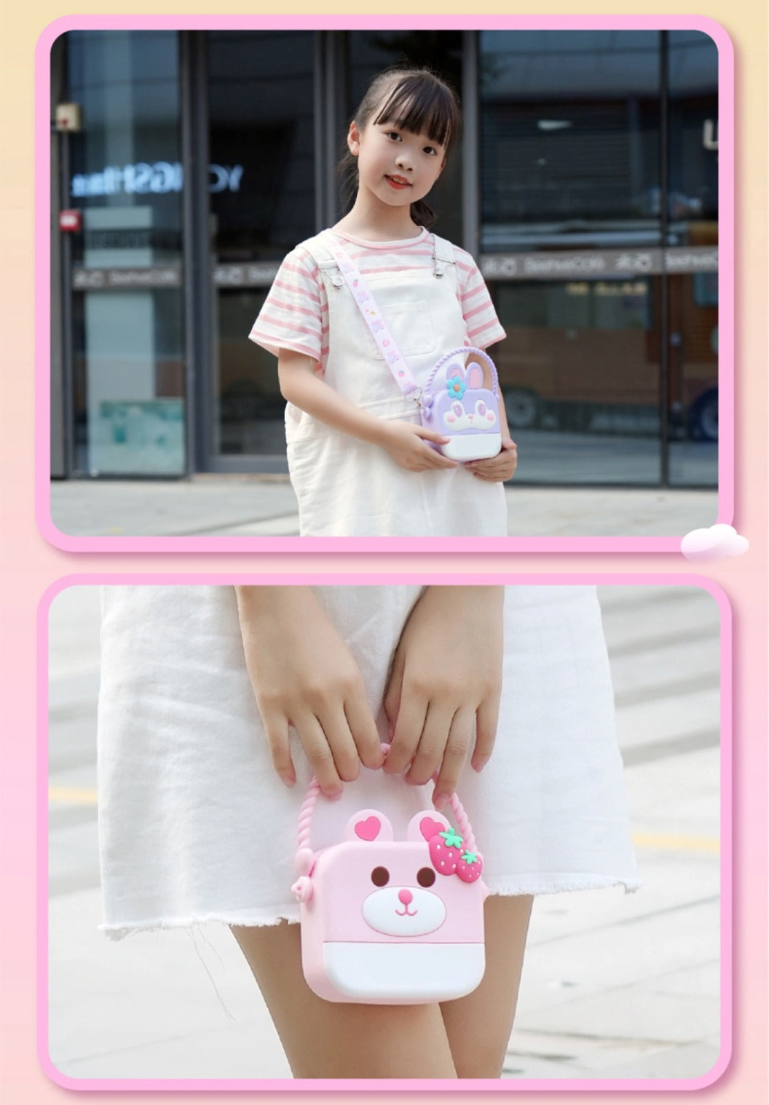 Silicone Cute Cartoon Sling Crossbody Purse Bags for Women & Girls