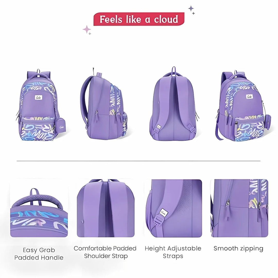 School Backpack for Girls |19 In-36 Ltr with Laptop Sleeve