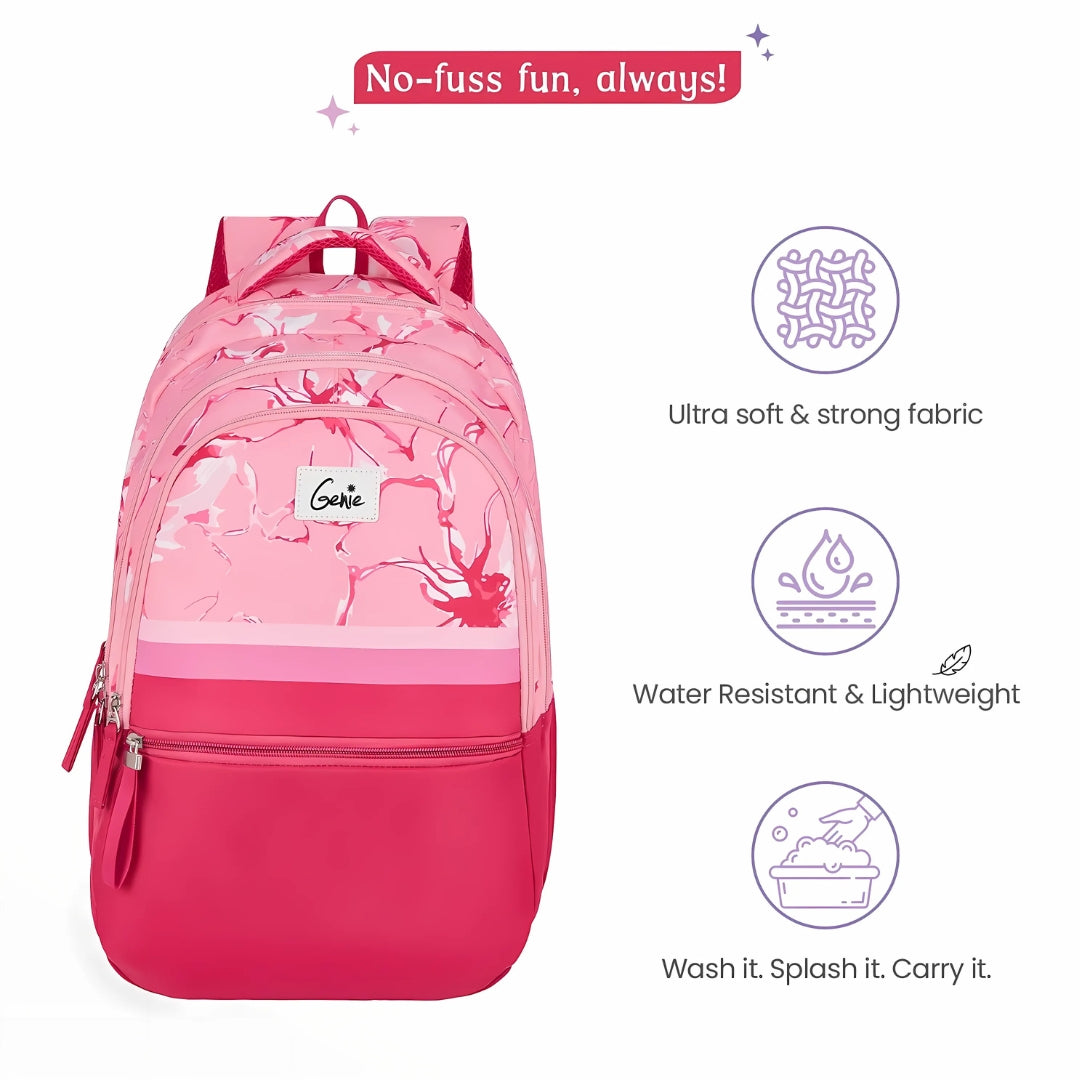 36L Pink Laptop Backpack With Raincover