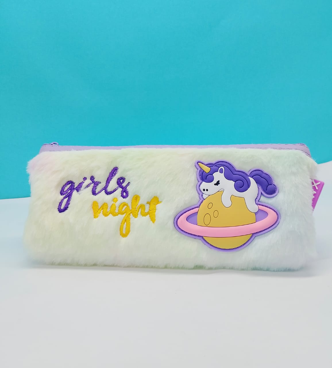 Unicorn Art Fur Pencil Pouch(Multicolor)