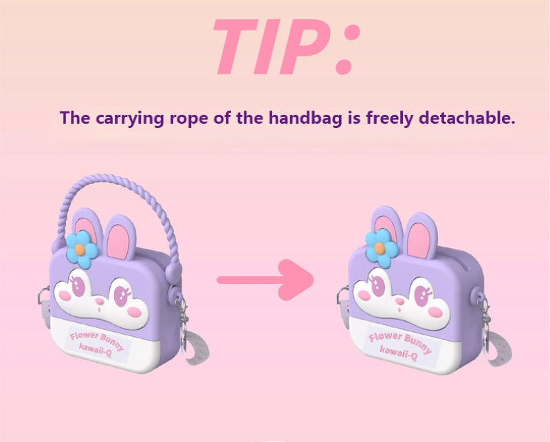 Silicone Cute Cartoon Sling Crossbody Purse Bags for Women & Girls