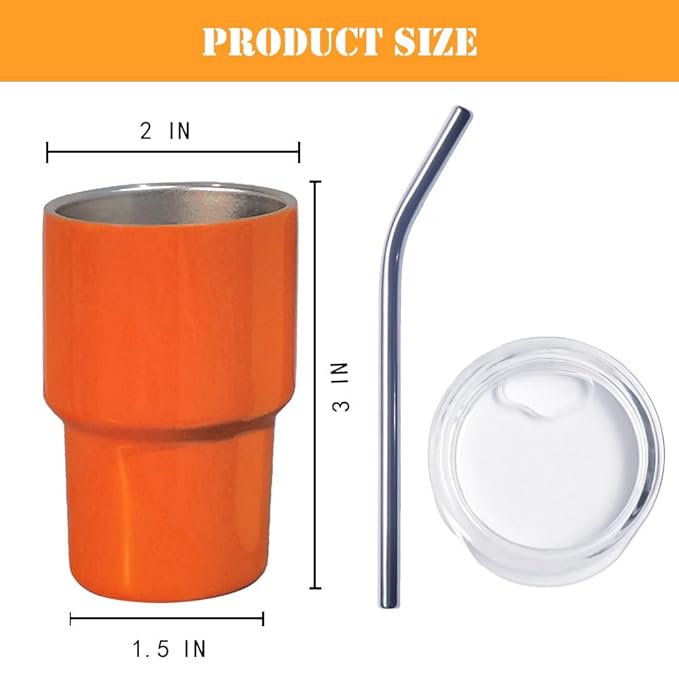 Mini Tumbler Shot Glass with Straw ( 1 Pcs )