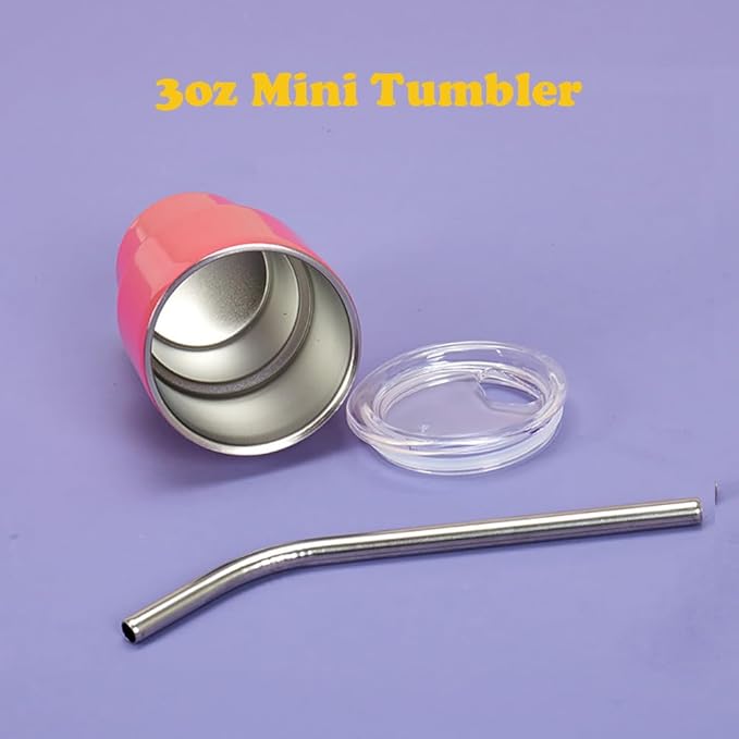 Mini Tumbler Shot Glass with Straw ( 1 Pcs )