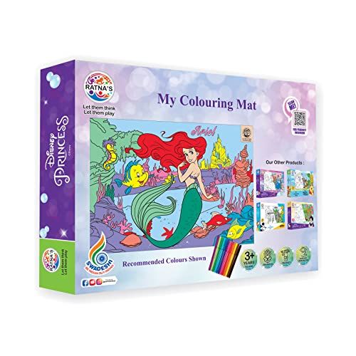 Ratna's Disney My Colouring Mat Princess Ariel For Kids Washable And Reusable Coloring Kit
