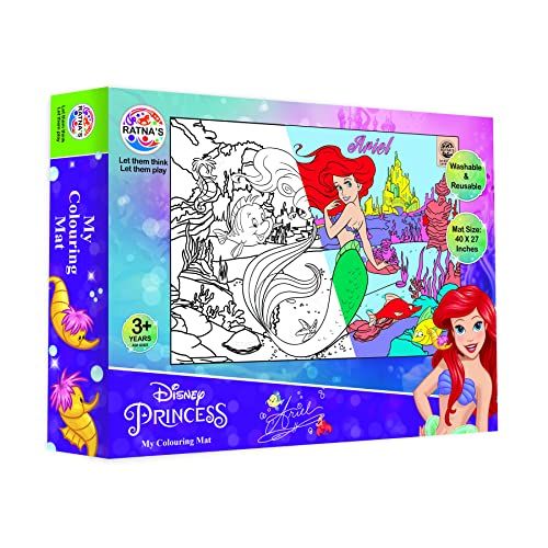 Ratna's Disney My Colouring Mat Princess Ariel For Kids Washable And Reusable Coloring Kit