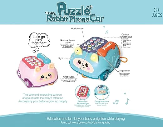 Rabbit Phone Car With Music, Ringtones, Lights
