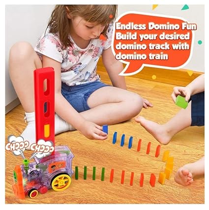 60 Pcs Domino Train Toy Set For Kids