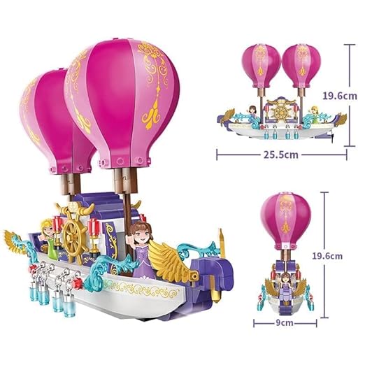 Rahisa Princess Flying Boat Building Blocks Set 358 Pcs Compatible Brick Toy and Exclusive of Blocks and Bricks for Kids