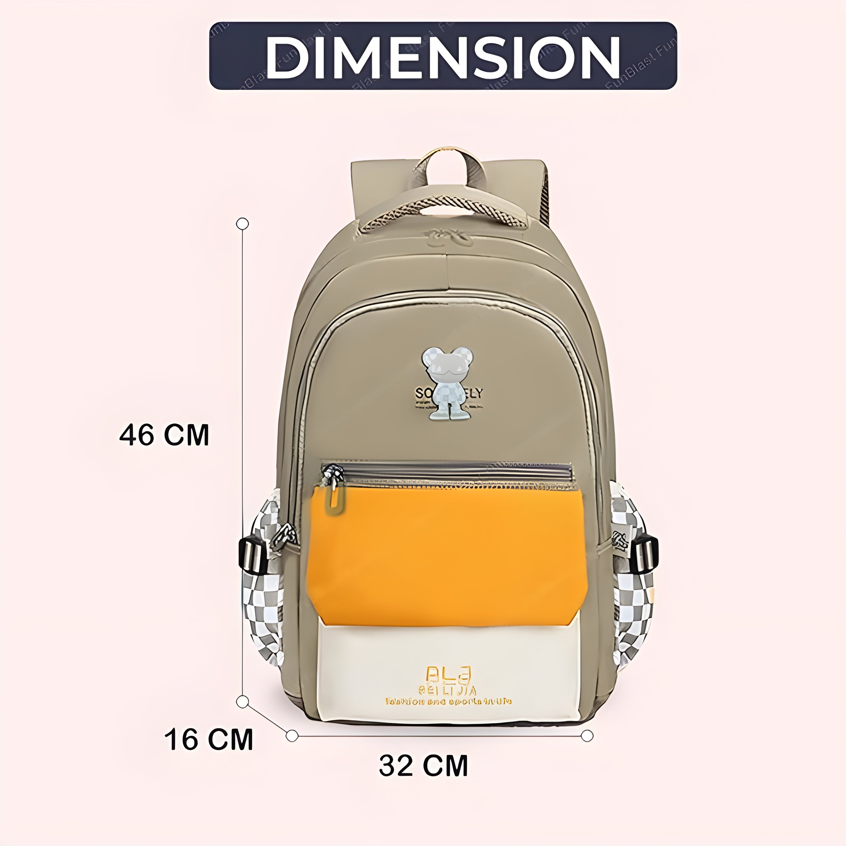 Multipurpose Backpack  for Boys Girls Kids with Large Capacity Grey